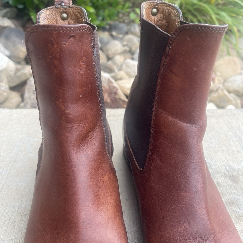 Frye Boots Womens Size 8B Cognac Brown Melissa Chelsea Pull On Leather 3475454 - Picture 4 of 11